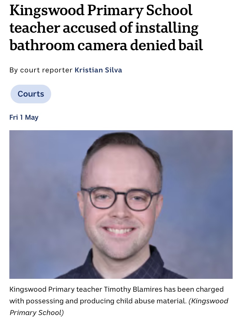 Primary School Teacher Filmed Students in Bathrooms